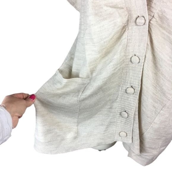 MOTH Anthropology Button Beige Sweater pockets L - Picture 2 of 7